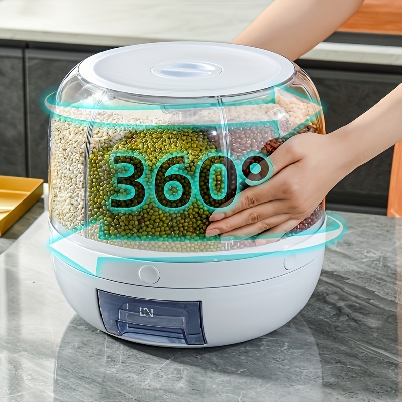 Large Capacity Rice Bucket With Divided Grids