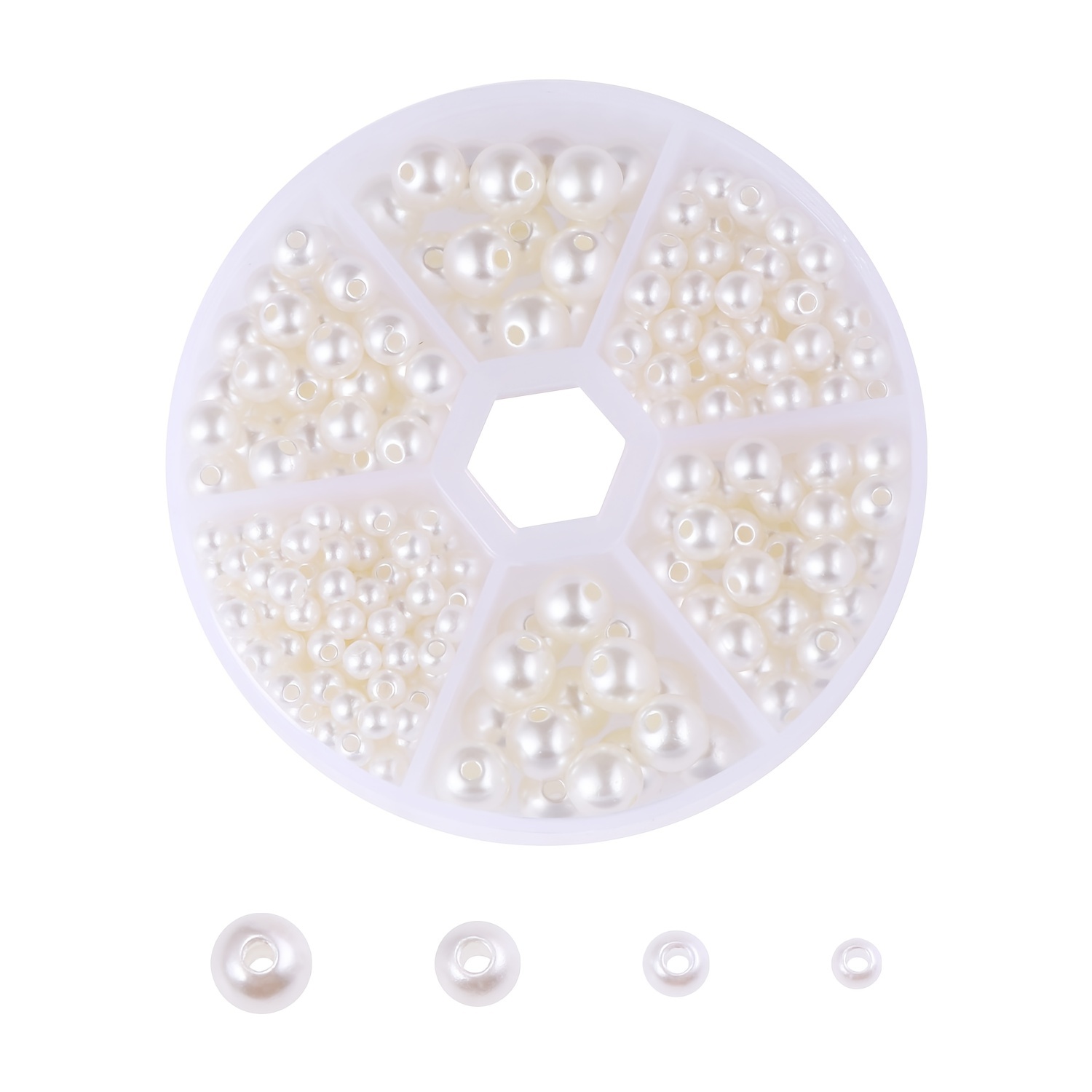 340pcs Round Pearl Beads for DIY Jewelry Making