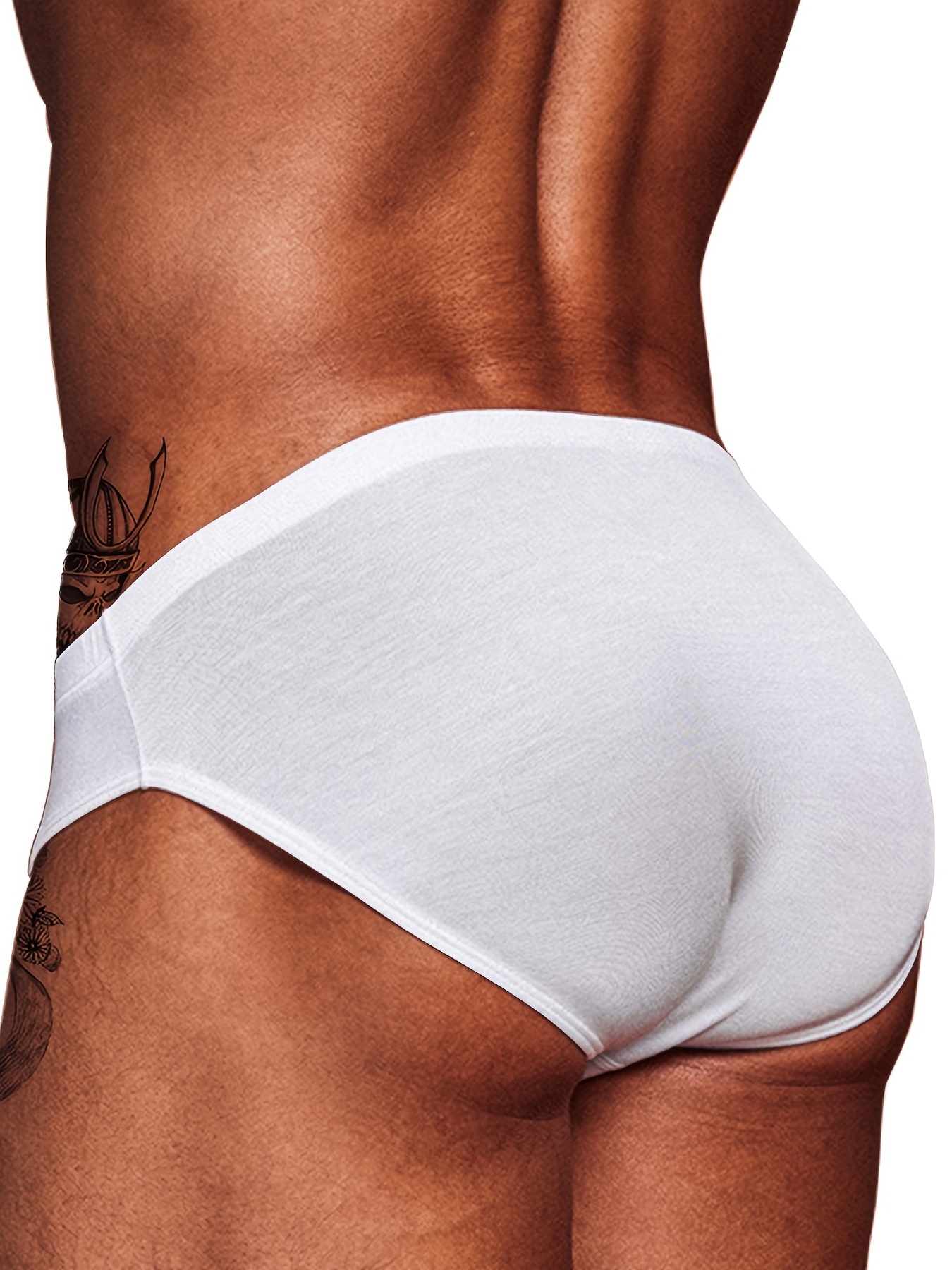 Men's Sexy White Low Waist Briefs Bikini Underwear Bulge - Temu