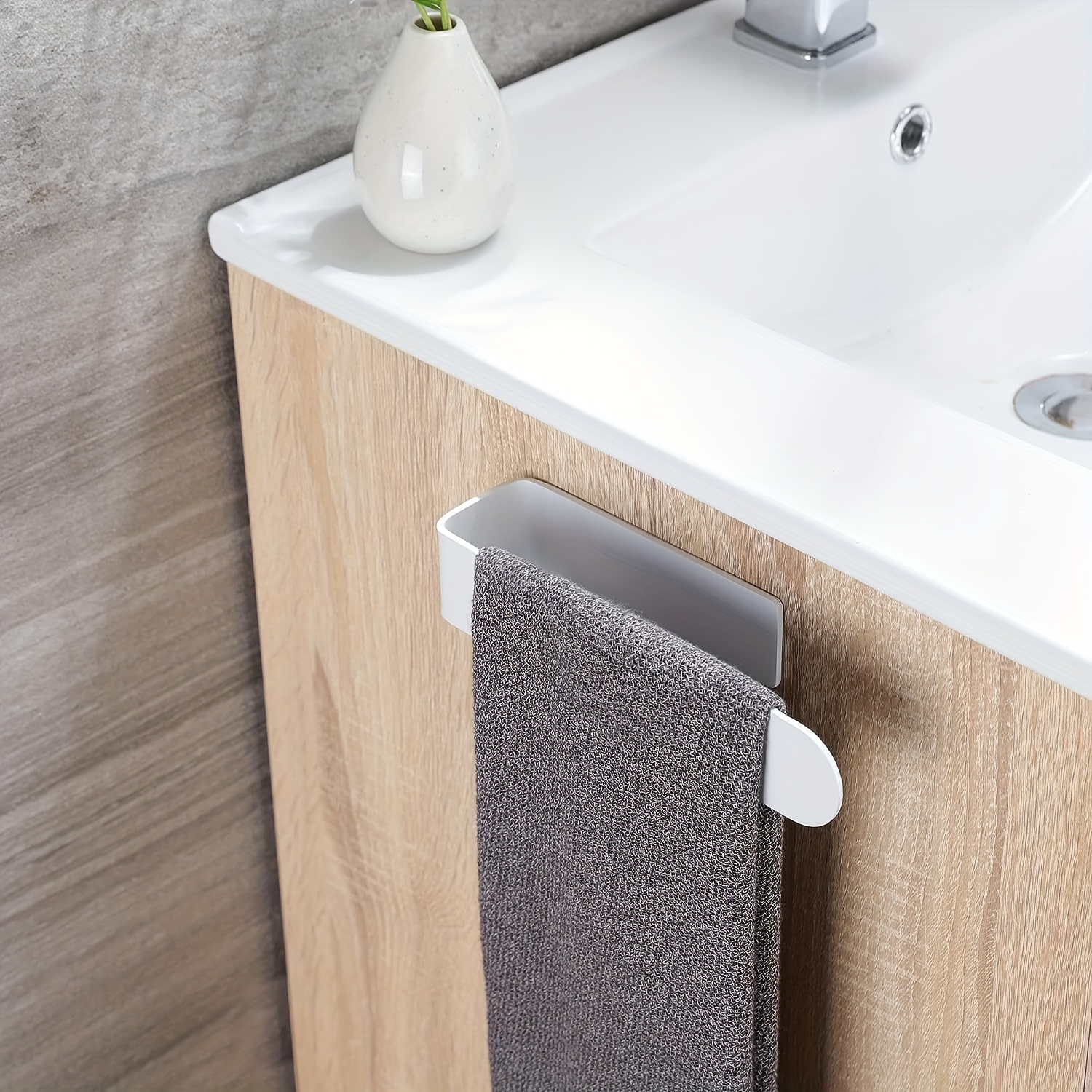 Bathroom Self-adhesive Towel Rack, Kitchen Wall-mounted Hand Towel Holder