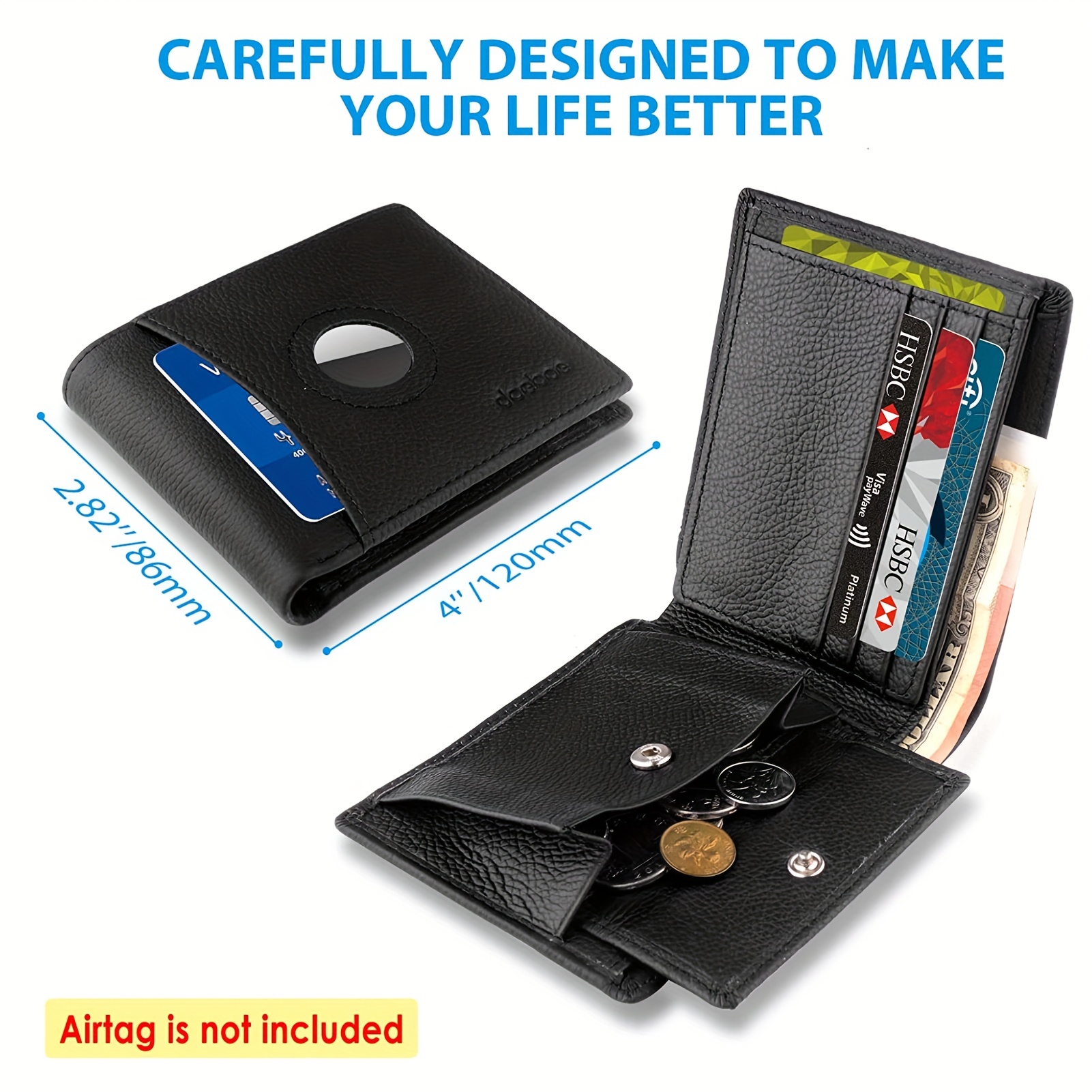 RFID Blocking Trifold Wallet Leather