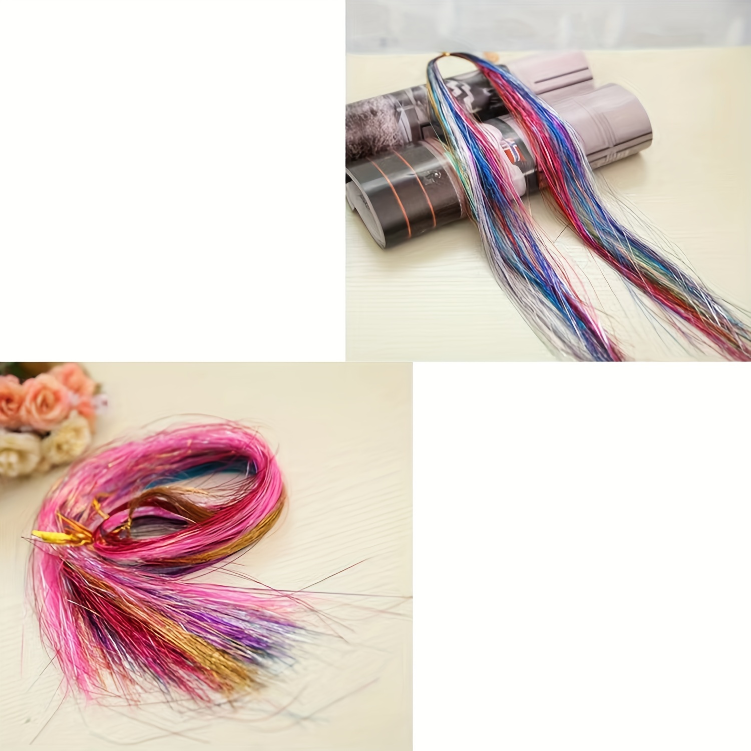 Hair Tinsel (90cm,5 Colors), Fairy Hair Glitter Hair Extensions, Hair  Tensile, Glitter Extensions