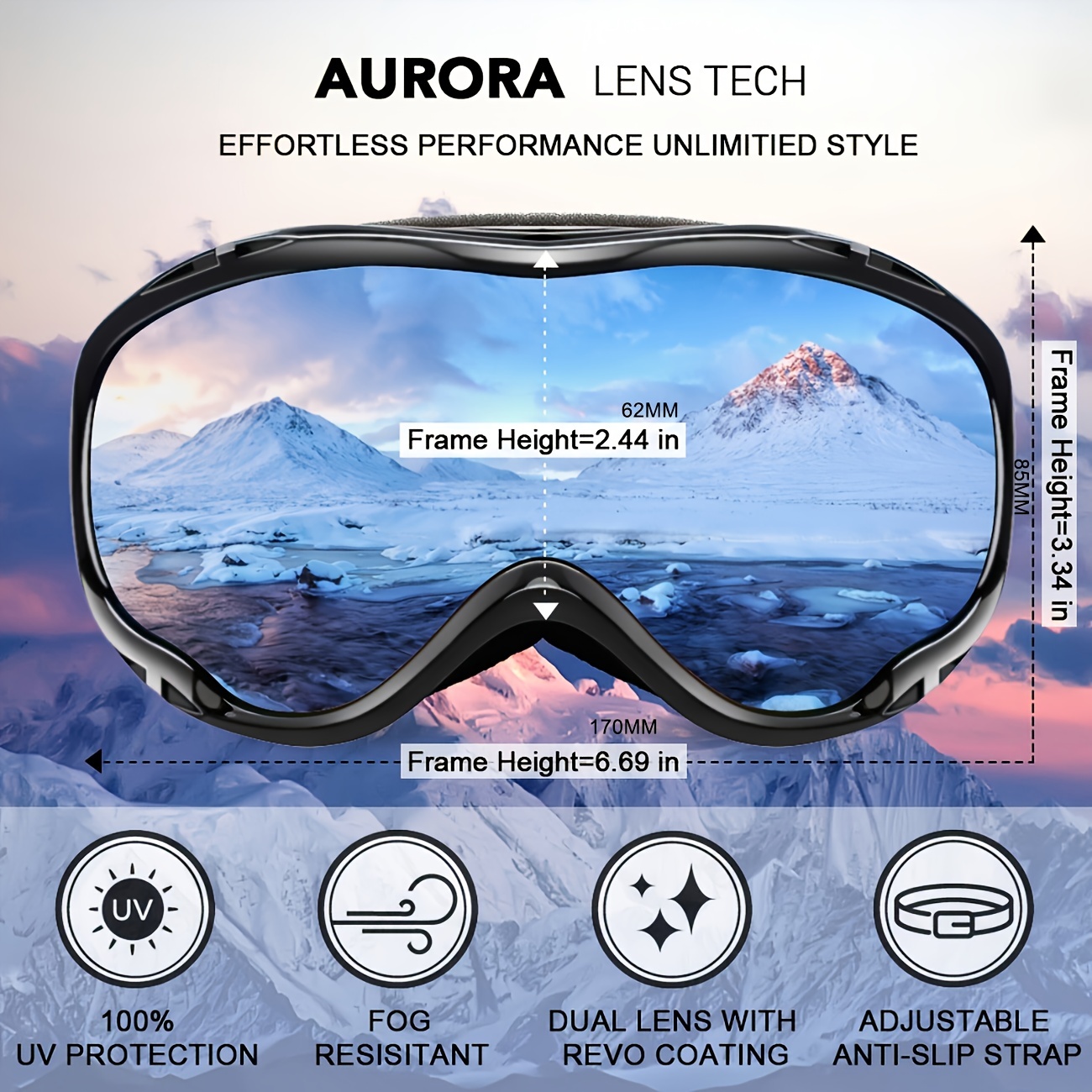 Maxjuli Ski Goggles M1 100 Uv Protection Anti Fog Dual Lens Men Women Teens  - Sports & Outdoors - Temu