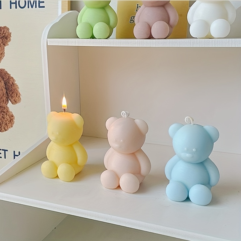 Creative 3D Rose Bear Aromatherapy Candles for Home Decoration Lovely  Scented Candle Photography Props Festival Home Ornaments