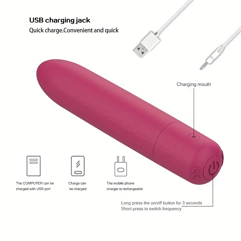 1pc usb charge powerful bullet vibrator women clitoral stimulator g spot erotic vibrators toys 6