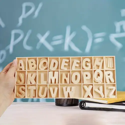 Lettre de Scrabble en bois, 100 Pcs Lettre en bois pour l'apprentissage des  langues Décor mural