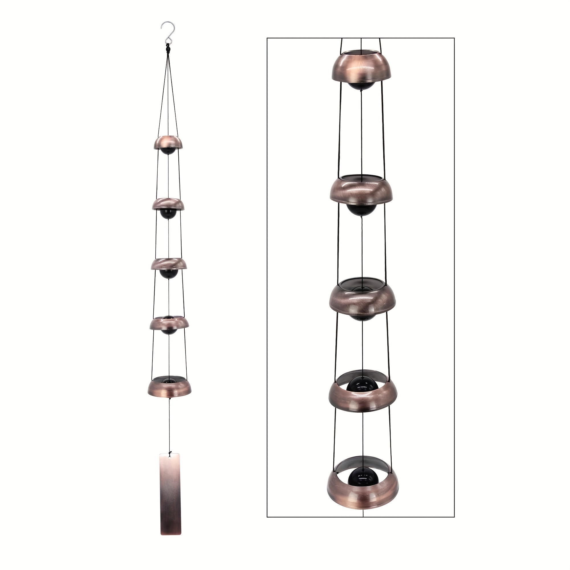 

1pc Temple Wind Chime, Red Copper Wind Chimes, Feng Shui Wind Chimes For Home Yard Outdoor Decoration, A Great Memorial Wind Chime For Someone Who Loves Peace