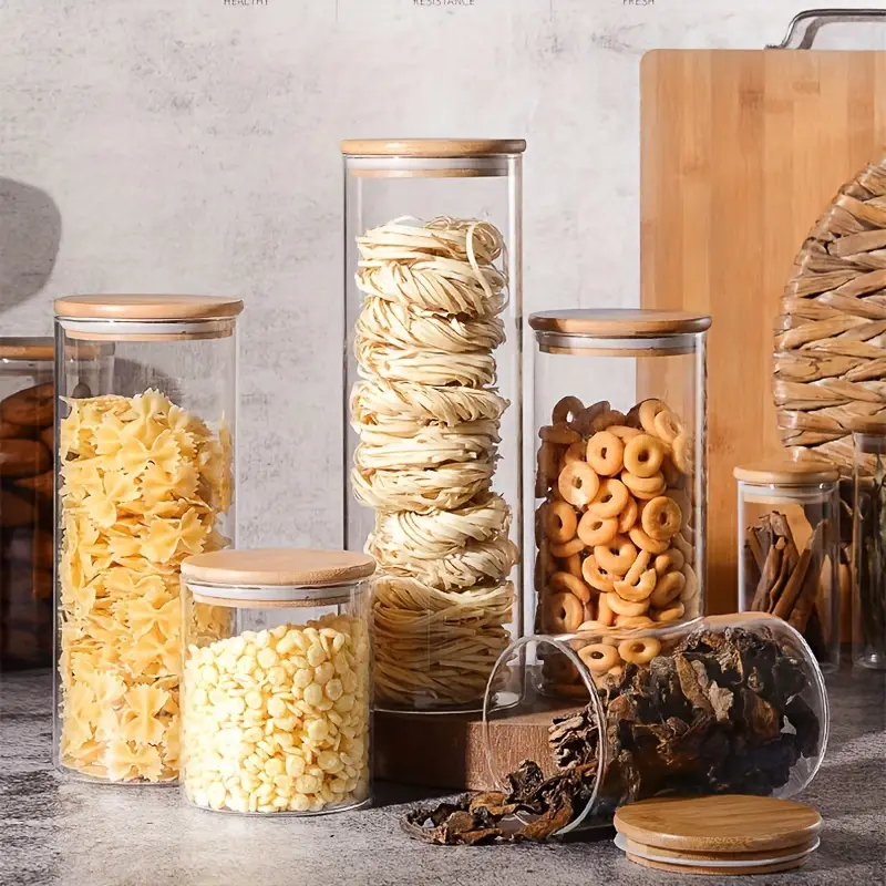 Glass Jars, Heat Resistant High Borosilicate Glass Food Storage