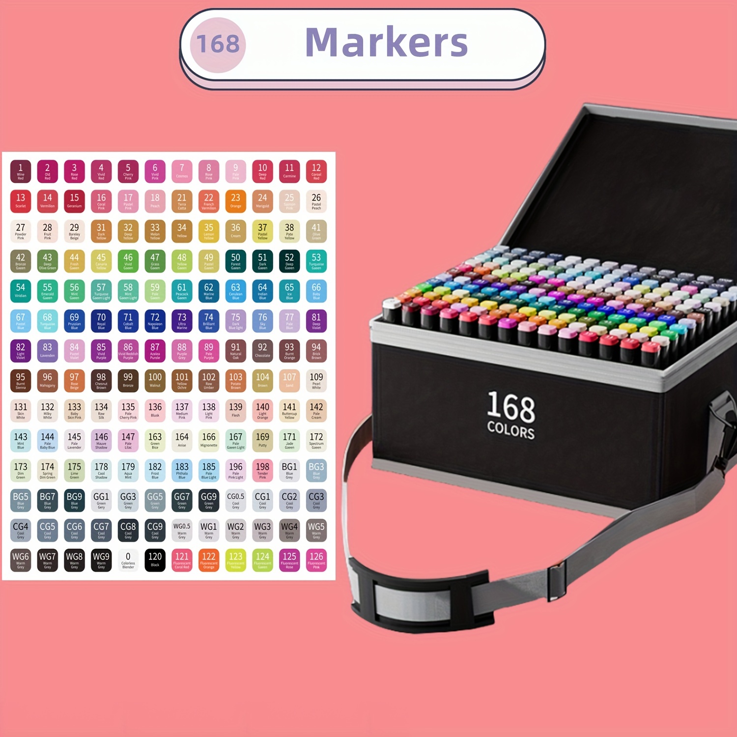 12/24/36/48/60/80/168 Colors Alcohol Markers Set Dual Tip