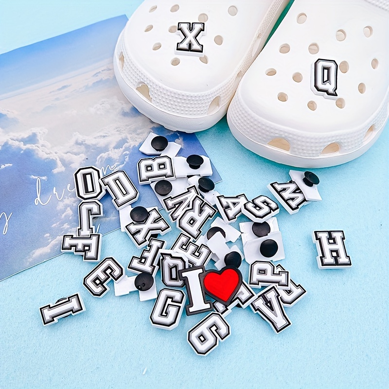 Letter & Number Series Cartoon Shoes Charms for Clogs Sandals Decoration, Shoes DIY Accessories,Temu