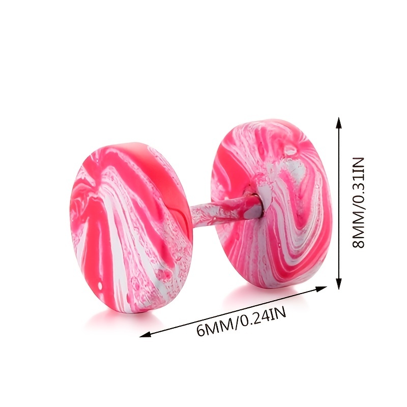 Colorful Painted Barbell Stud Earrings