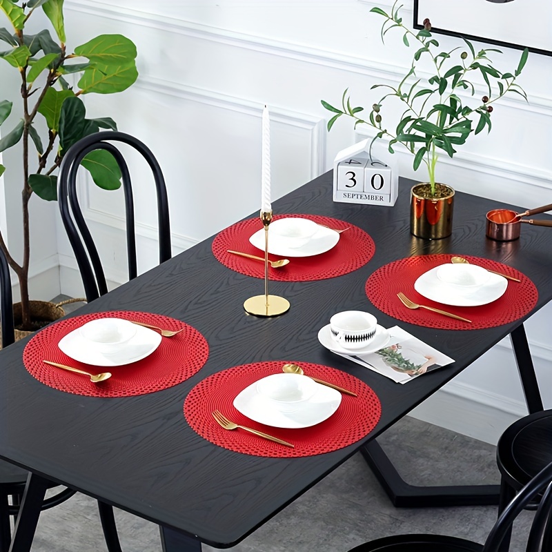 1pc PVC Placemat, Modern Leaf Design Table Mat For Home