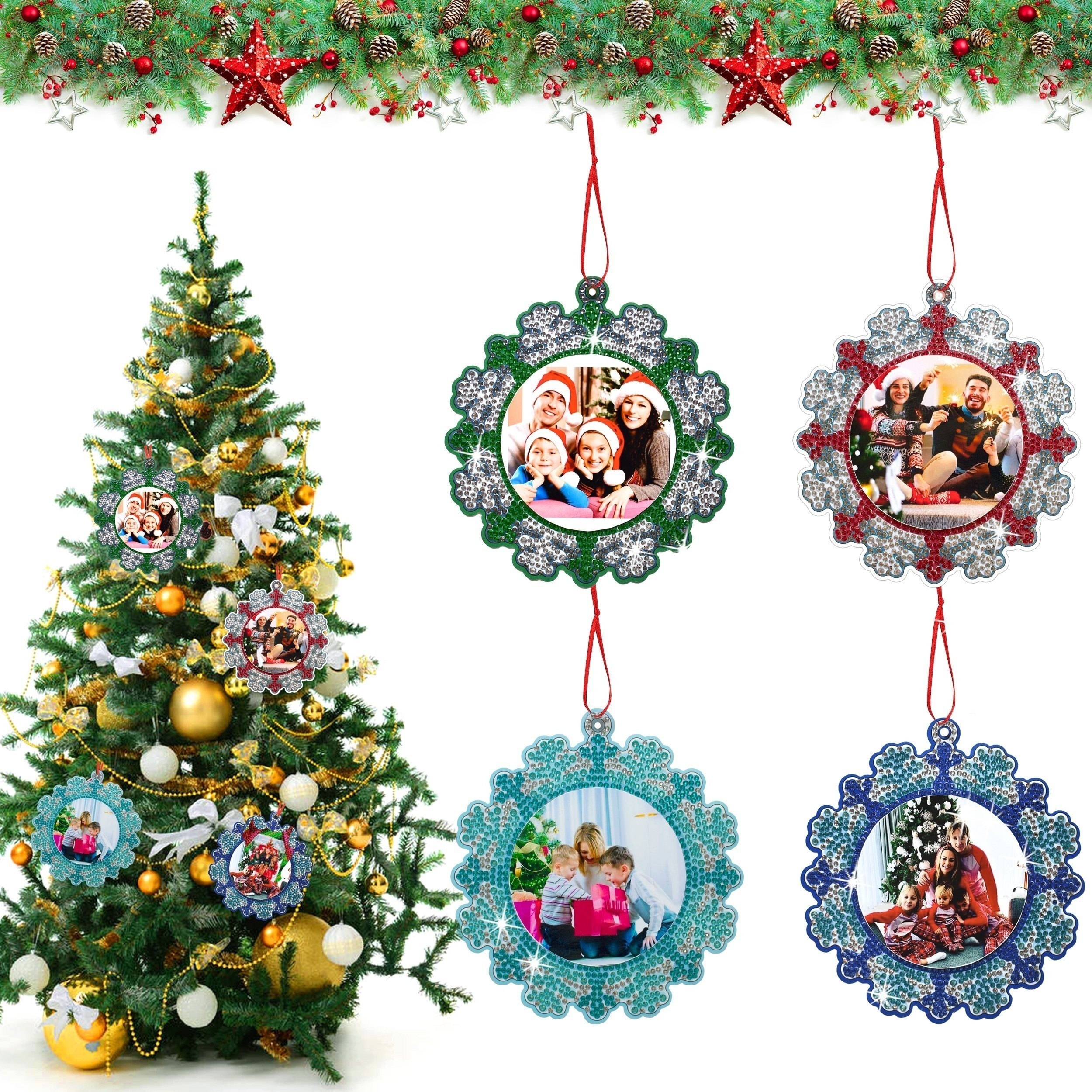 Diy Christmas Diamond Art Painting Picture Frame Pendant - Temu