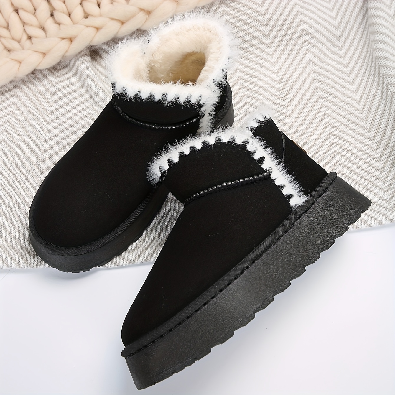 riemot Sneeuwlaarzen voor heren en dames, waterdichte wandelschoenen, warm, comfortabel, trekking- en wandelschoenen voor buiten, vetersluiting, gevoerde hondenwandel-, tuinschoenen, Zwart A, 7 UK Men