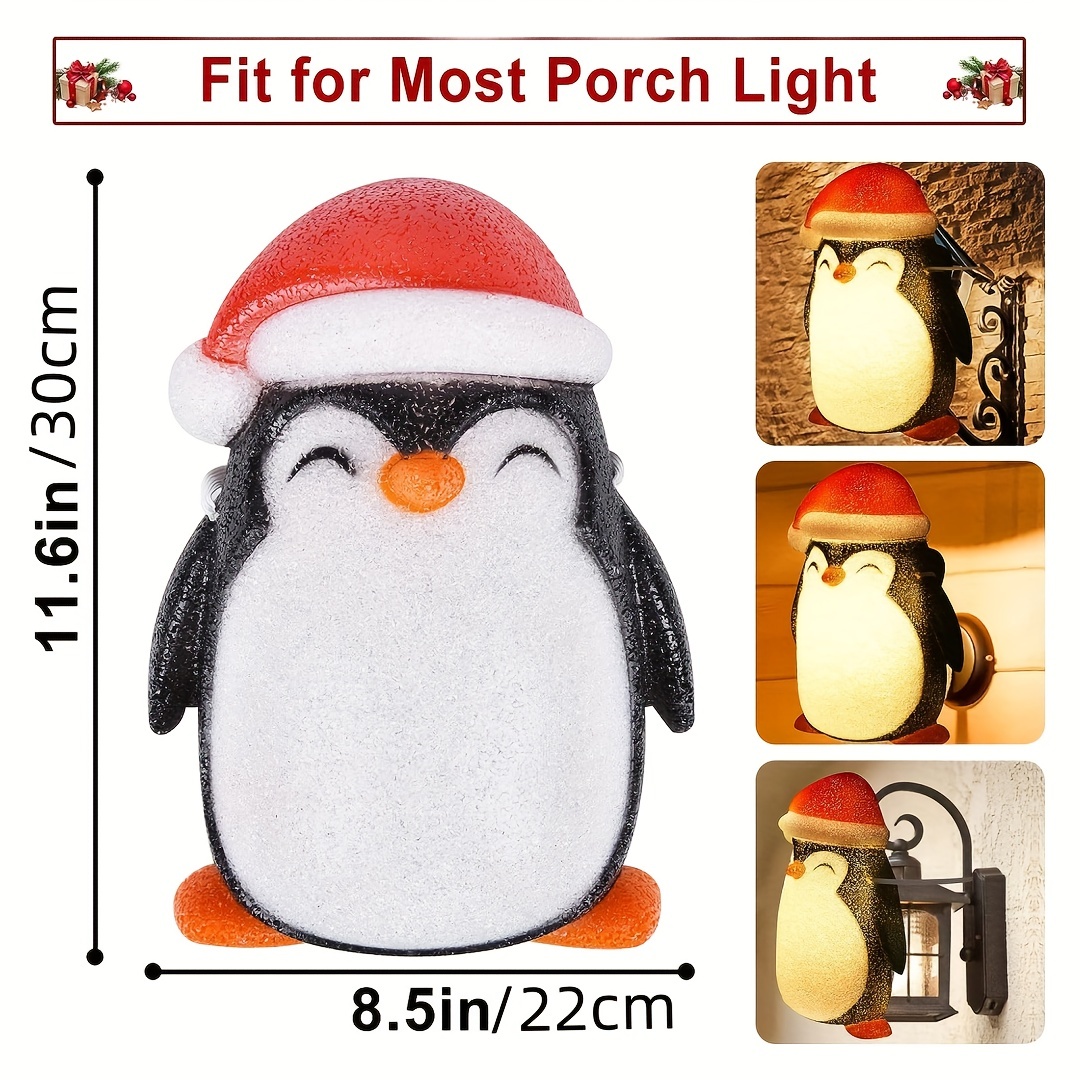 1pc christmas porch light cover penguin outdoor christmas decoration lamp cover perfect for holiday porch lights garage lights outside xmas party decor 2