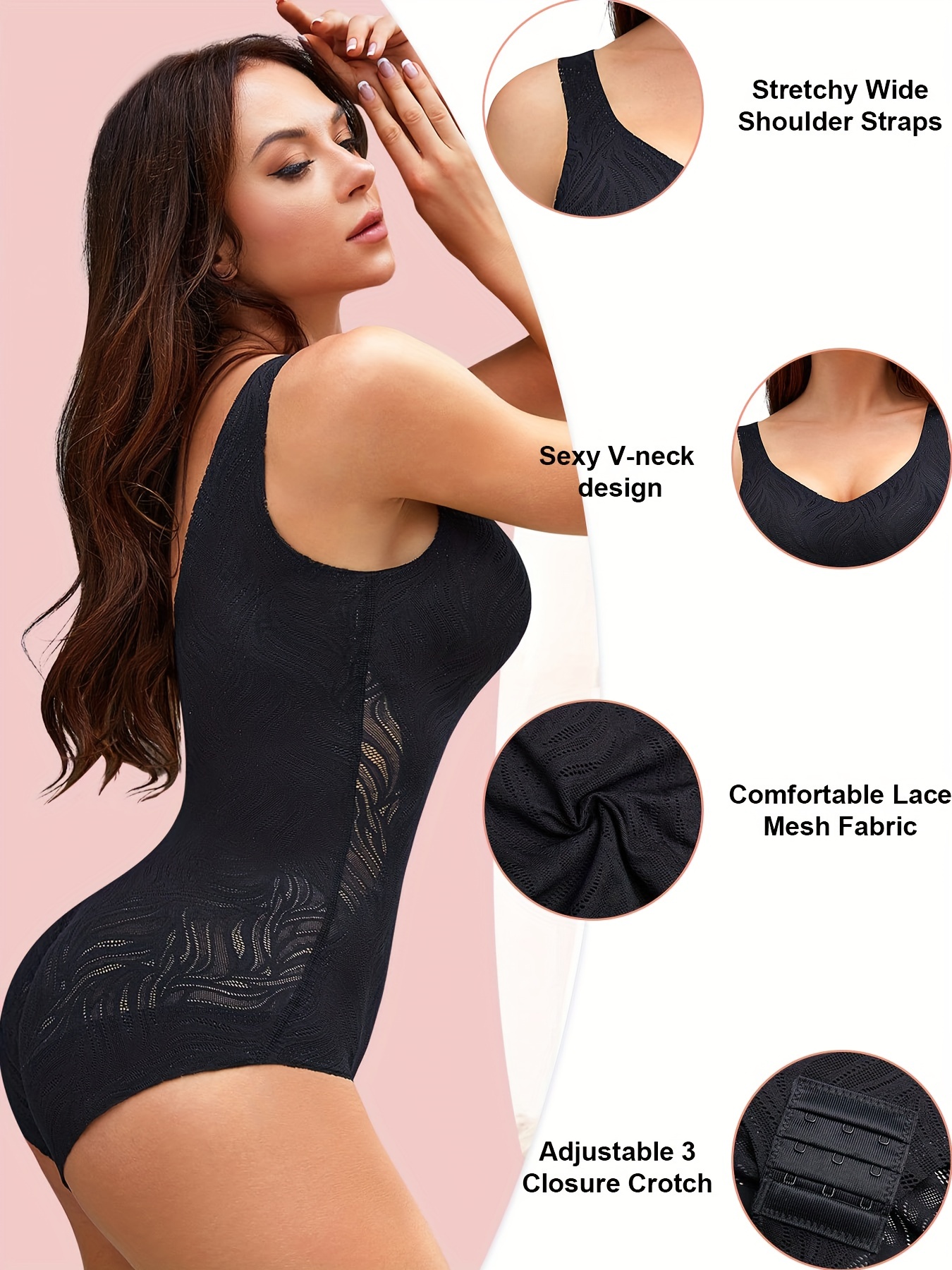 Lace Bodysuit For Women Tummy Shapewear Women's V Neck Camisole