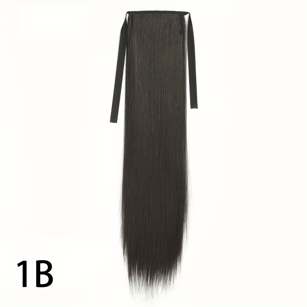 TEMU Synthetic 18"22"26inch Ponytail Hair Extension Long Straight Ponytail Hairpiece Heat-reistant Long Fake Ponytail Hairpiece For Women Daily,