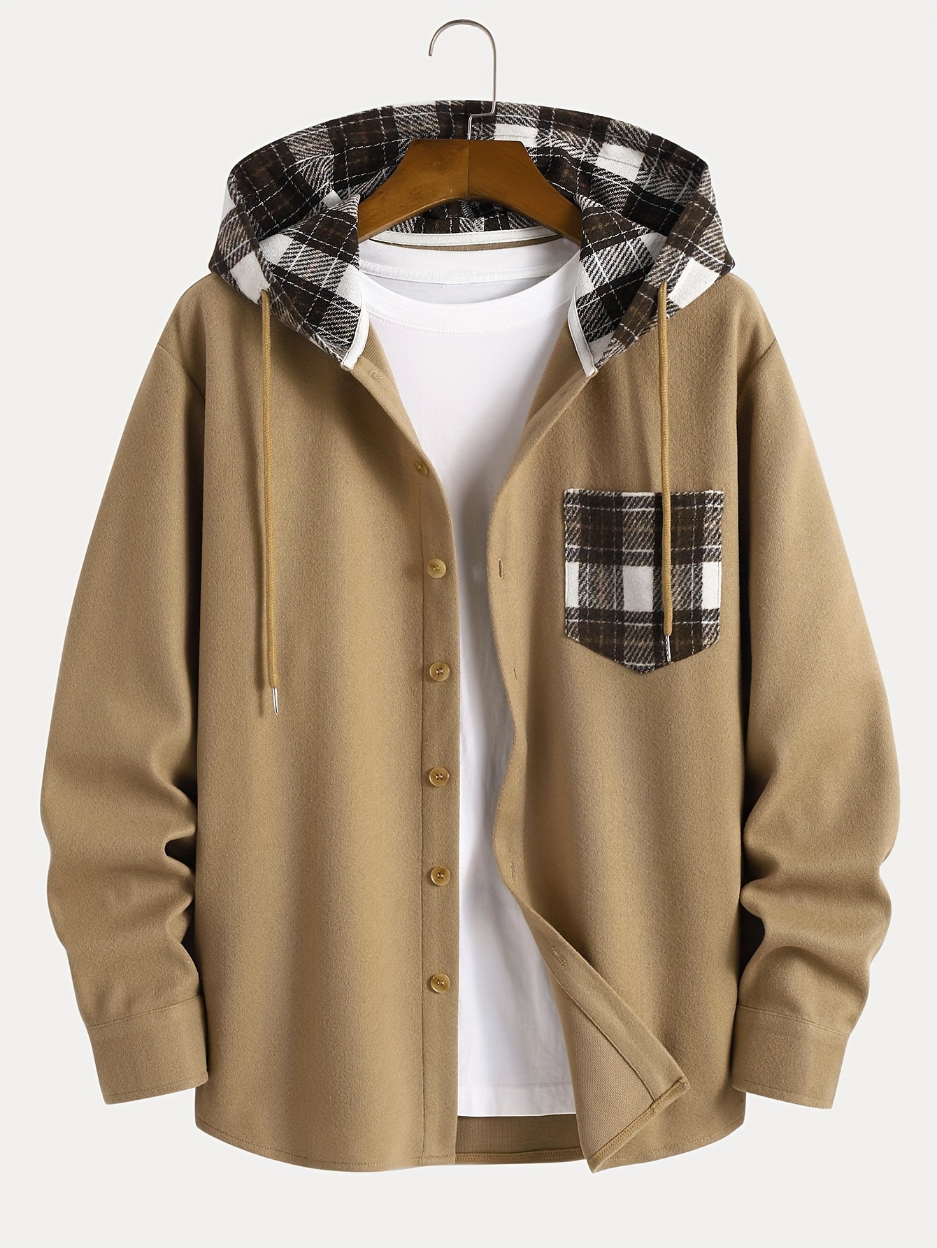 Hoodies for Men Men's Plaid Hooded Shirts Casual Kuwait
