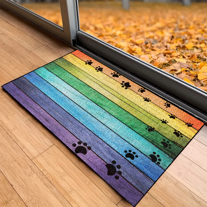 Colorful Doormats, Entrance Front Door Rug, Funny Outdoors/indoor/bathroom/kitchen/bedroom/entryway  Floor Mats,non-slip Polyester (dog Paw Print) - Temu
