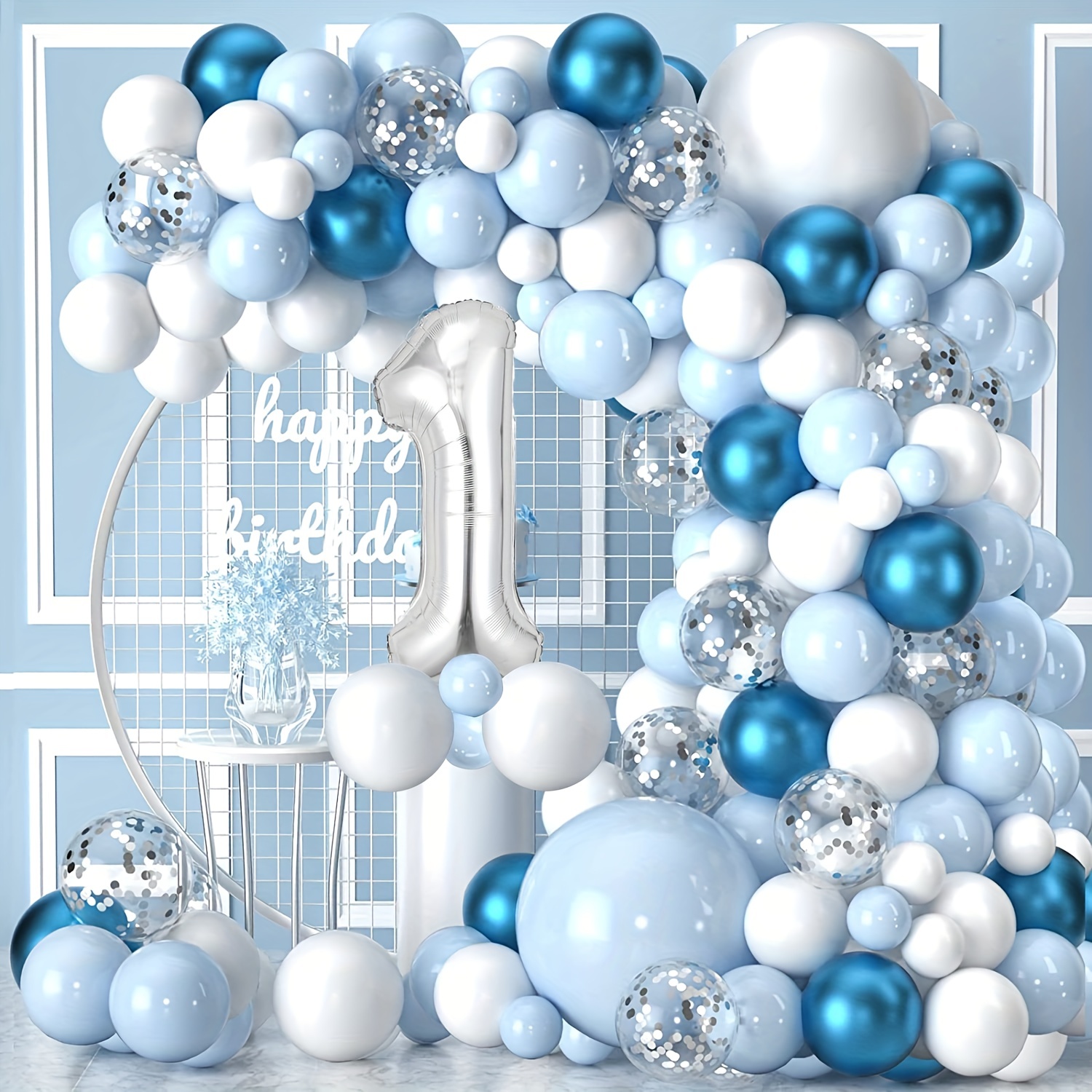 

133-piece Blue Balloon Garland Arch Kit - Perfect For Baby Boy Shower, Birthday, And Ocean/sea Theme Weddings!
