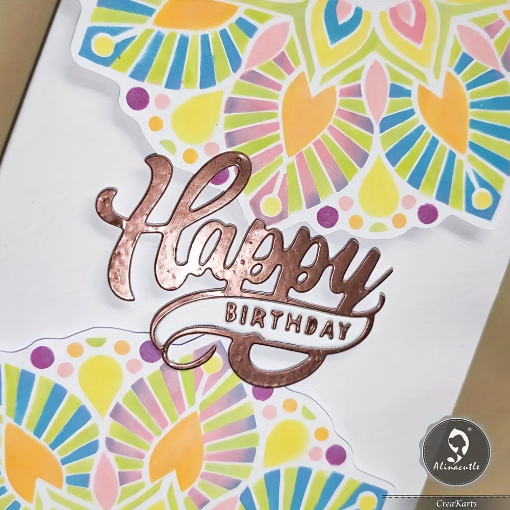 1pc Happy Birthday Metal Die Cuts For Card Making, DIY Handmade Scrapbook  Crafts Stencil