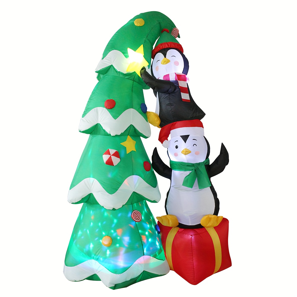 Penguin Climbing Christmas Tree Gift Pack Scene Decor - Temu