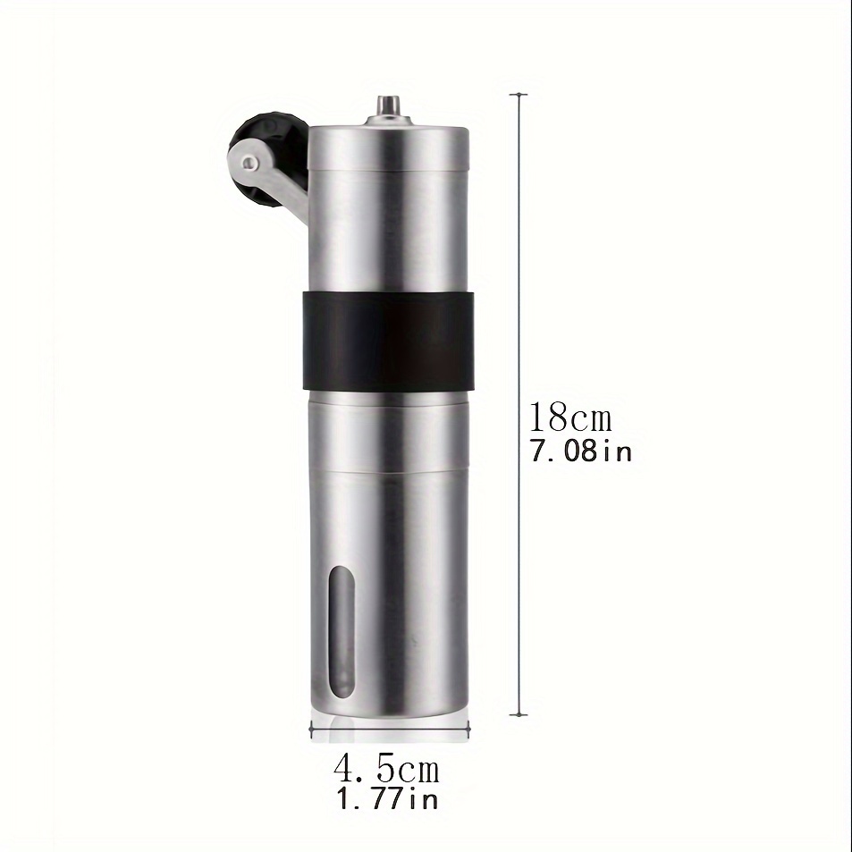 Manual Stainless Steel Coffee Grinder With Silicone Middle Cover- Ceramic  Burr Bean With Hand Crank And Adjustable Settings Fine, Portable Espresso  For Camping Or Travel - Temu