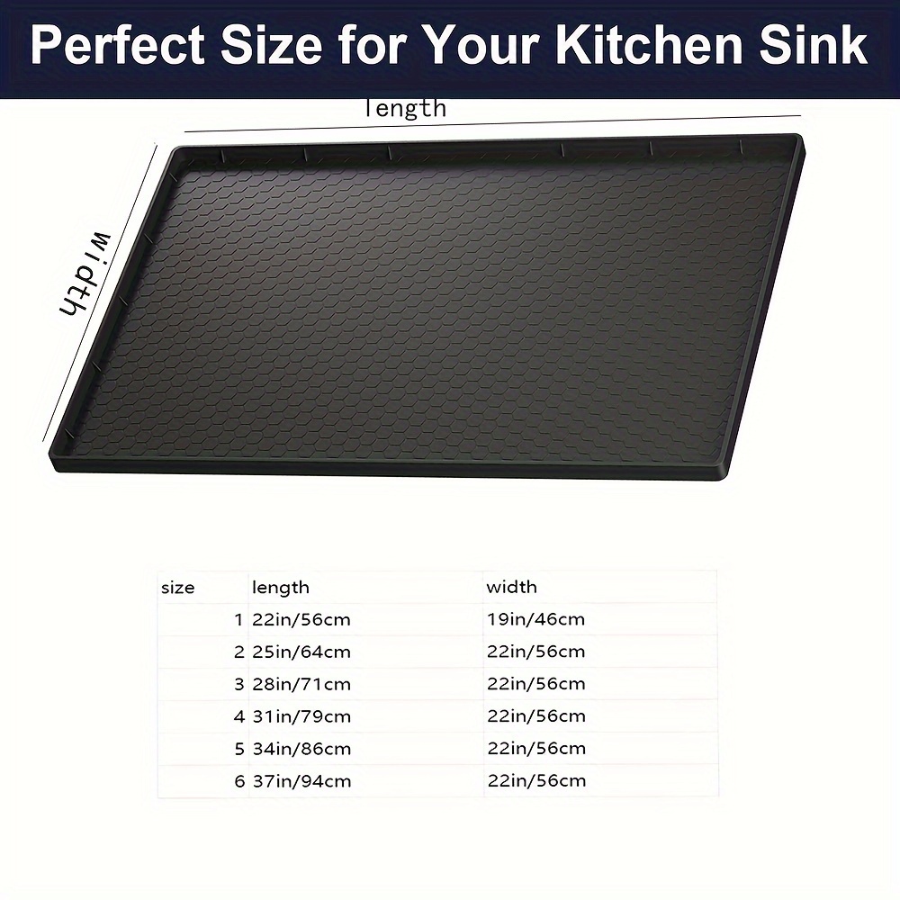 1pc kitchen under sink waterproof easy to clean pad drawer flexible dirt proof silicone mat with drain hole bathroom cabinet pad and drip proof leak protector kitchen supplies