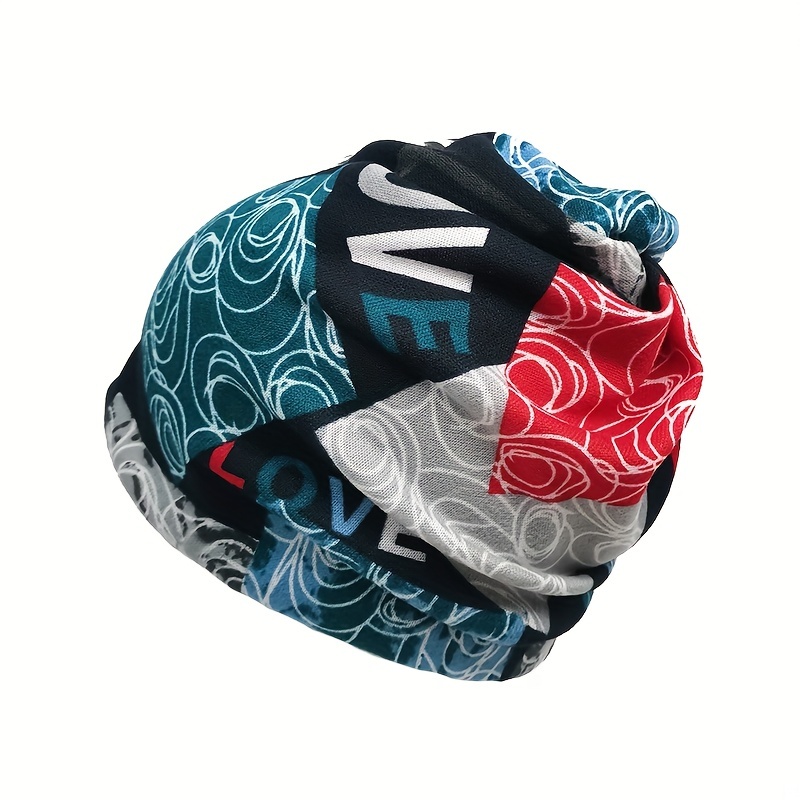 Stitching Print Beanie Hat Stacking Hat Outdoor Cycling Unisex