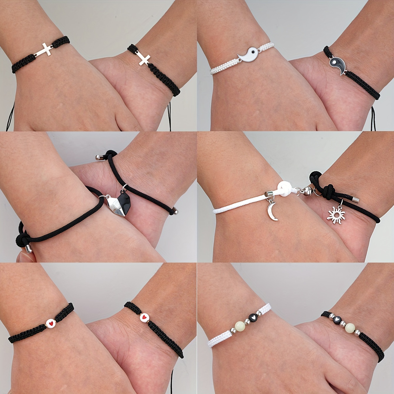 Braided Rope Bracelet Stainless Steel Pattern Cross - Temu