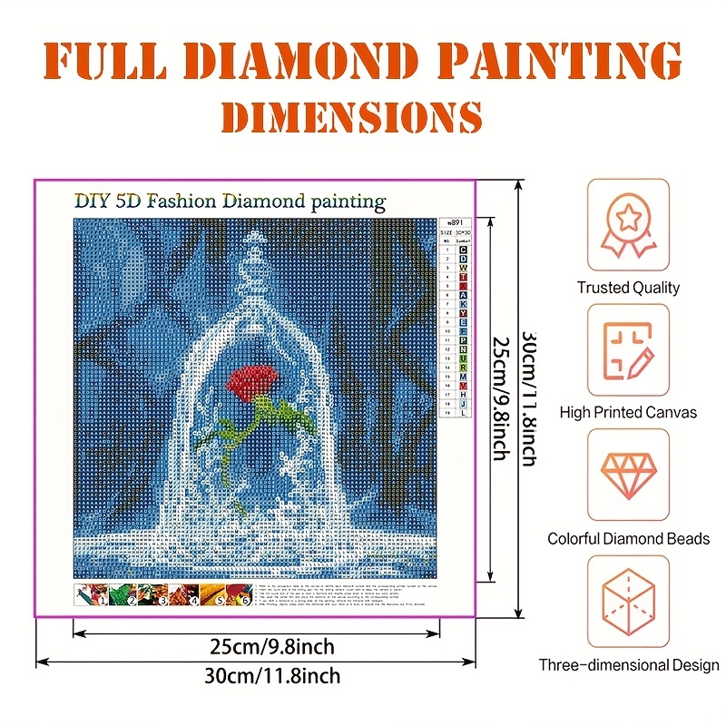 Diy Flower Pattern Diamond Painting Set, Mosaic Decorative Craft