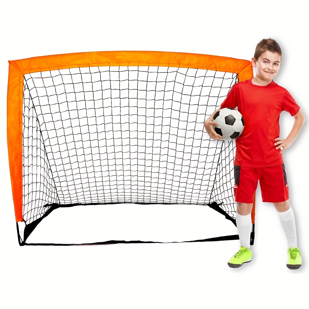 Juego de 2 pelotas de fútbol y portería para niños, portátil para  interiores y exteriores, deportes de fútbol para niños, juego de red de  fútbol