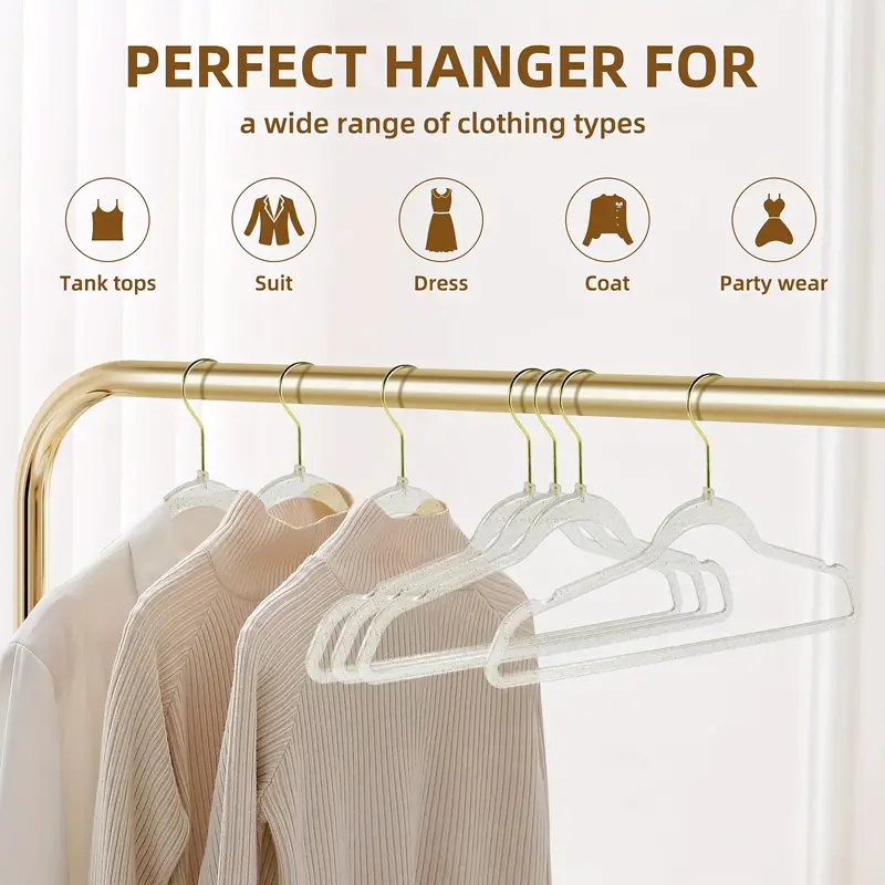 Clear Plastic Hangers Non slip Coat Clothes Hangers With - Temu
