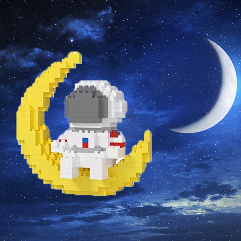 Astronaut Mini Miniatur Gebäudeblöcke Set, Weltraum Modell Gebäudeblöcke  Set mit LED Beleuchtungs-Kit und Ballons, Coolste Geschenke für Erwachsene,  k