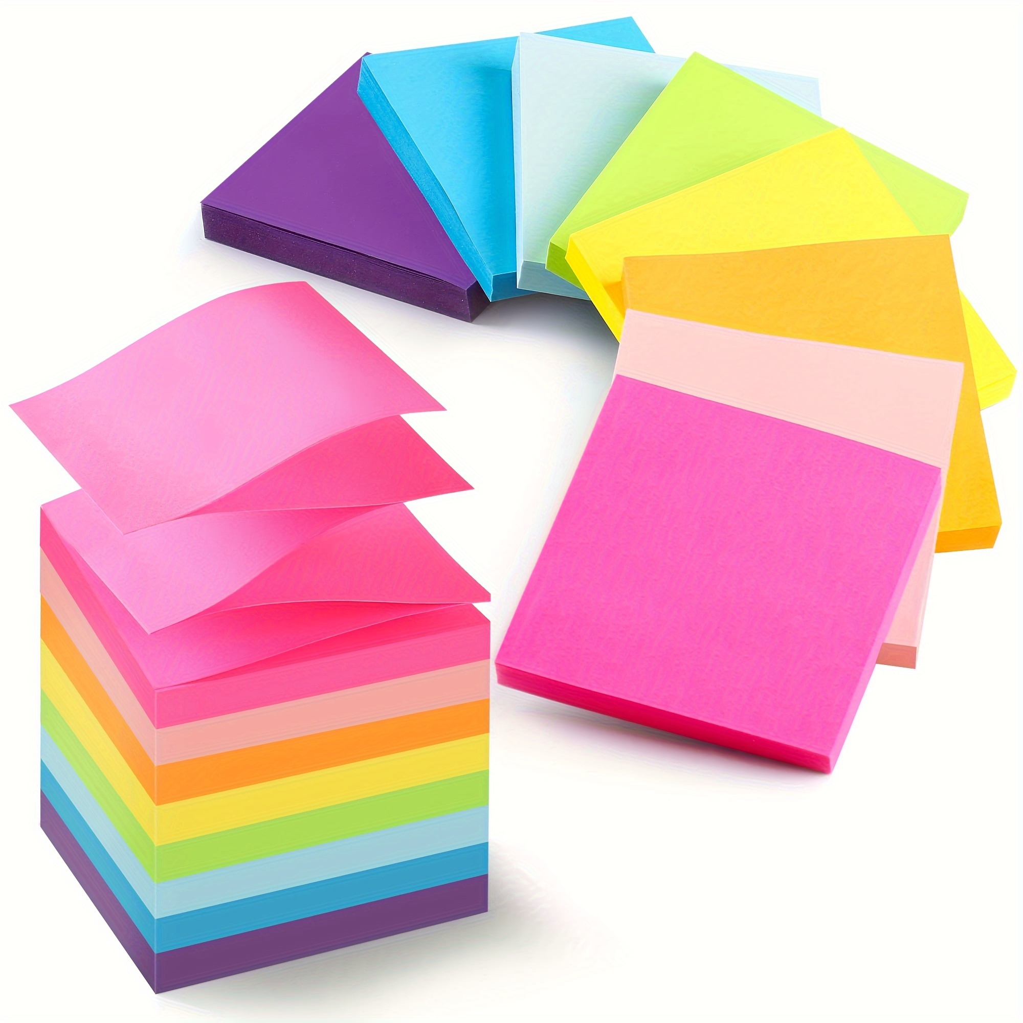 

8pads Sticky Notes 3x3 Inches, 8 Bright Colors Sticky Notes, 50 Sheets/pad