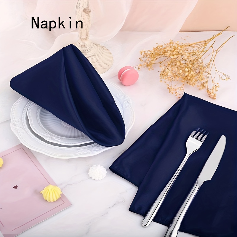 Satin Square Napkins, Stain Resistant Wrinkle Free Soft Napkins Suitable  For Romantic Weddings, Parties, Dinners Decoration