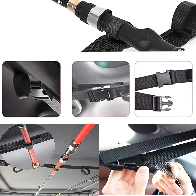 2pcs Car Fishing Rod Holder, Adjustable Shoulder Strap Rod Strap Fixed  Strap, Outdoor Fishing Equipment