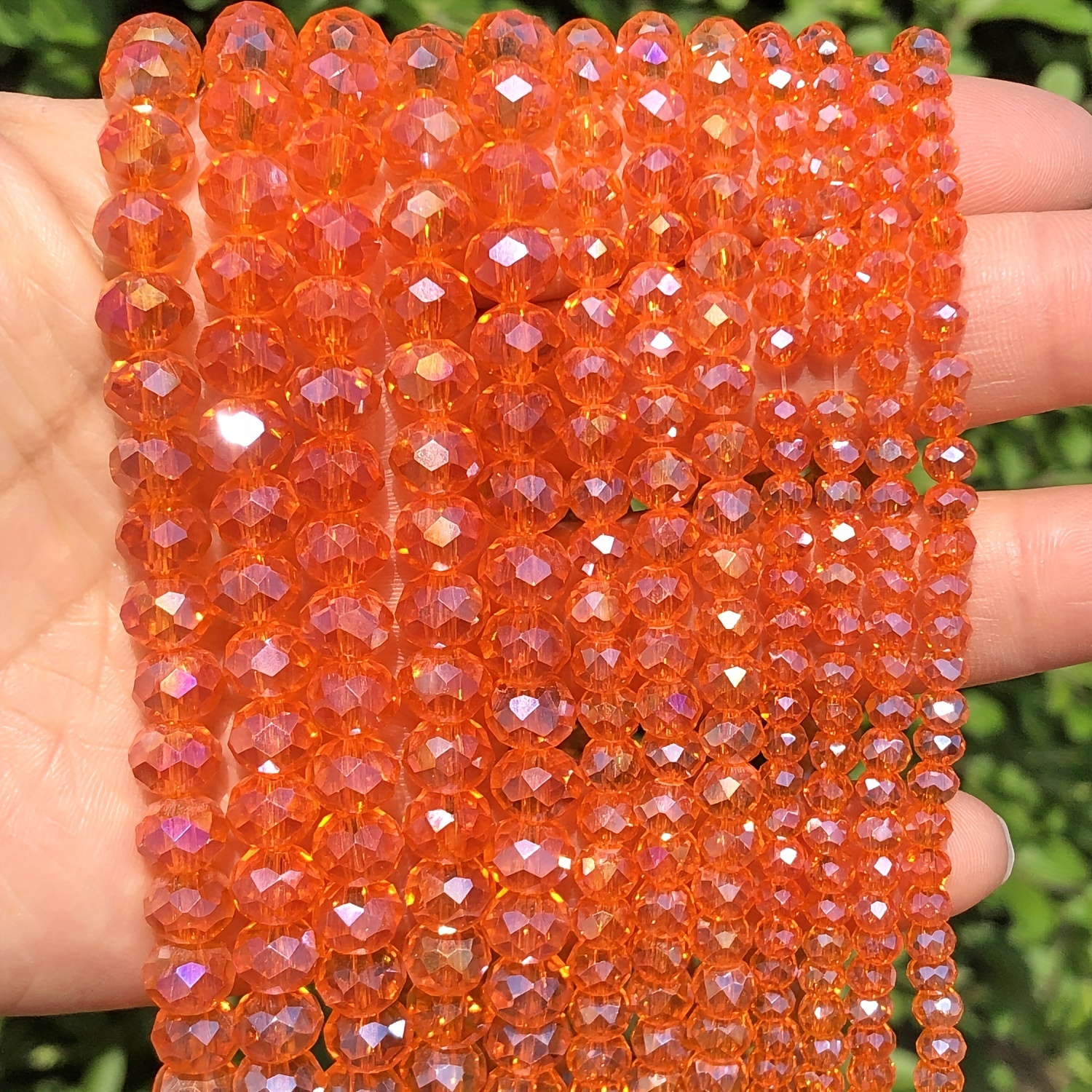 Ab Red Multicolor Austria Crystal Beads Faceted Rondelle - Temu