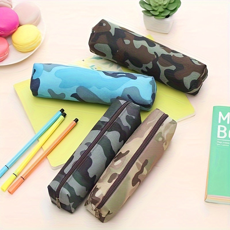 Pencil Pouch Camo Canvas Large Capacity Pencil Case - Temu