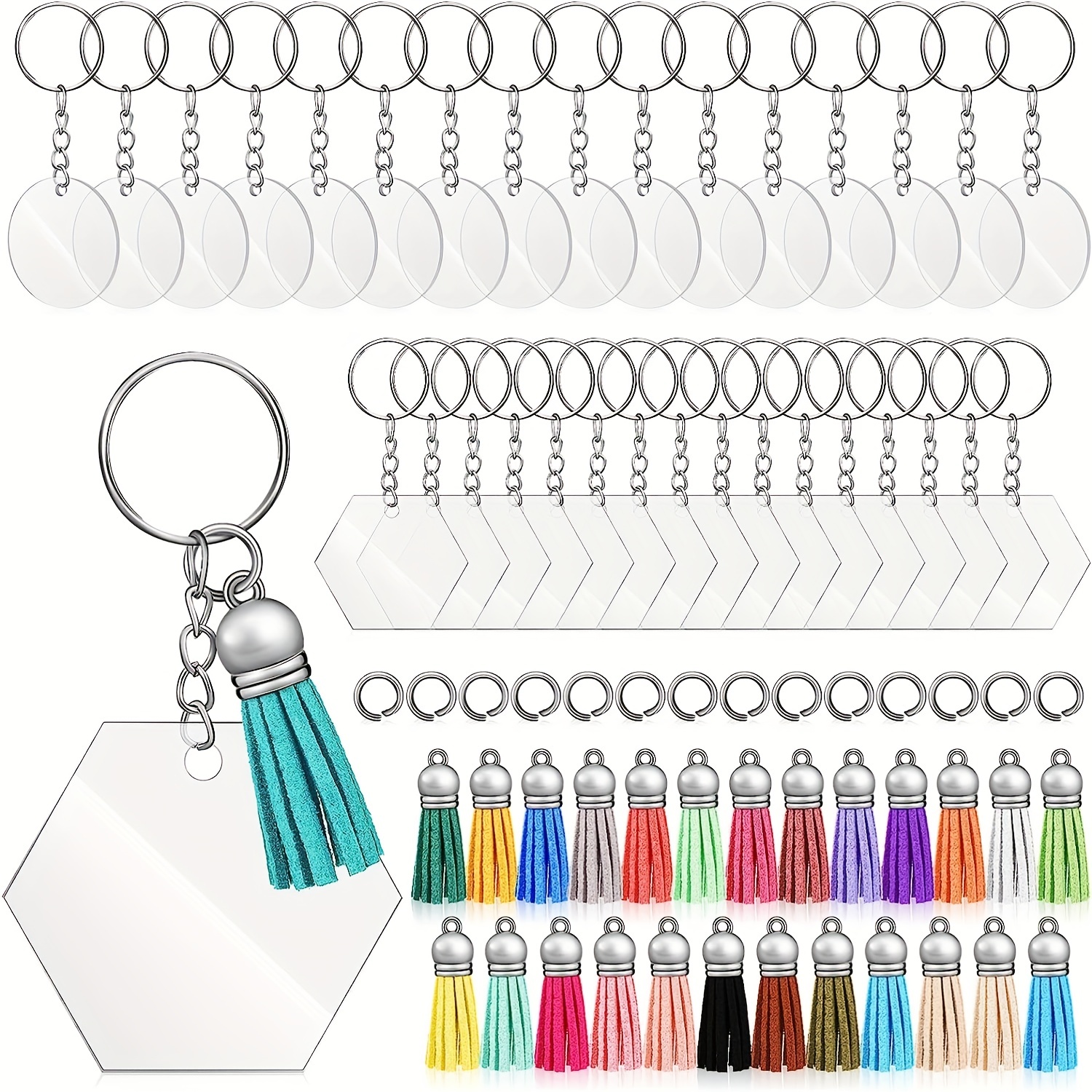 Blank Transparent Acrylic Keychain Love Keychain Acrylic - Temu