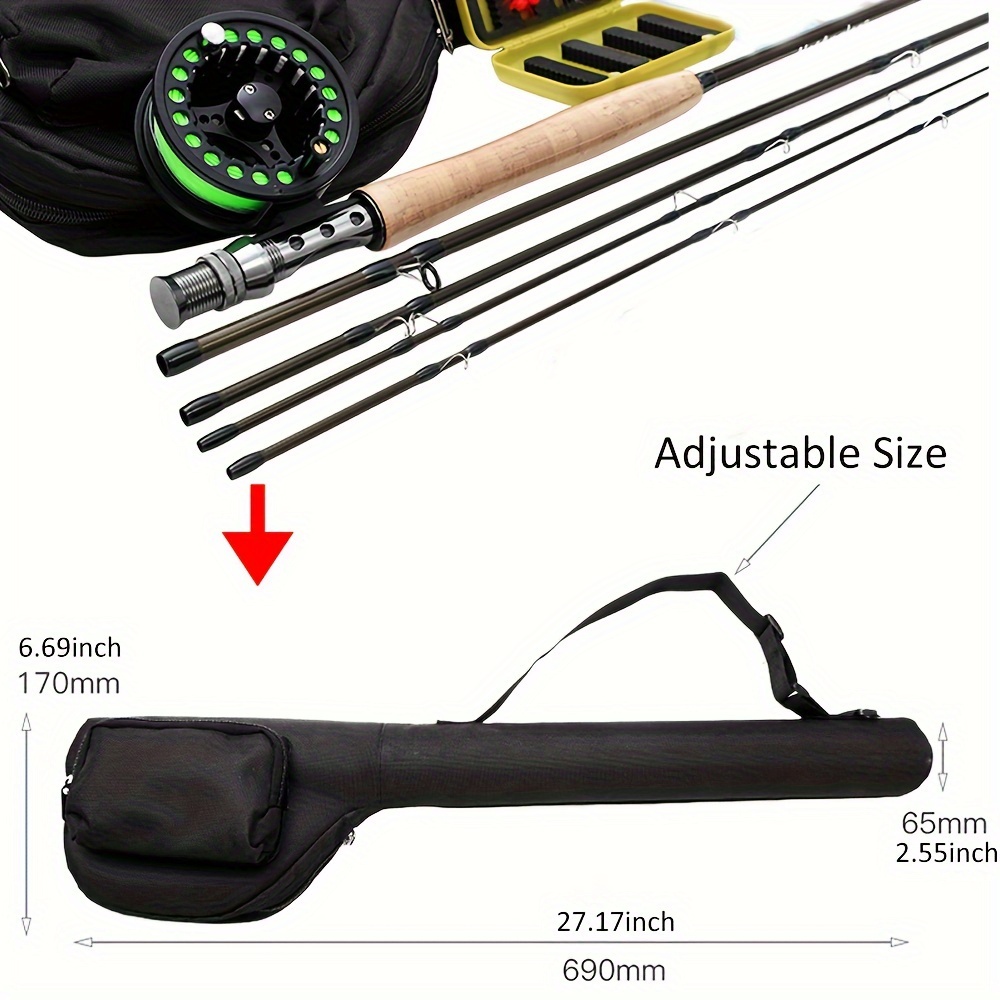 1 Set 2.43m 8ft 5/6wt Fly Fishing Rod, Fishing Reel, Lure And Storage Bag,  Portable Graphite Fly Rod Combo