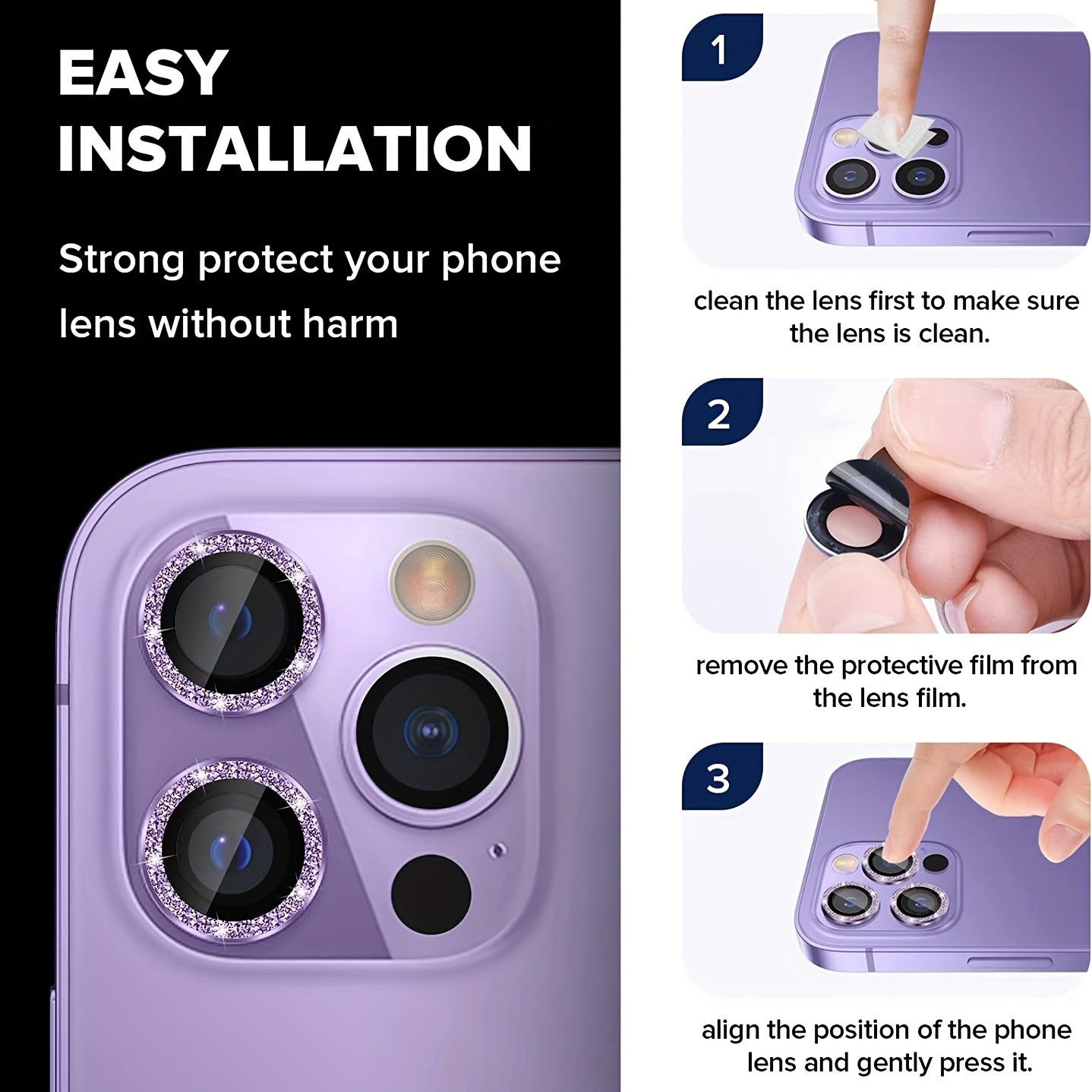 2 Set Camera Lens Protector Compatible Iphone 14 Pro Max / 14 Pro