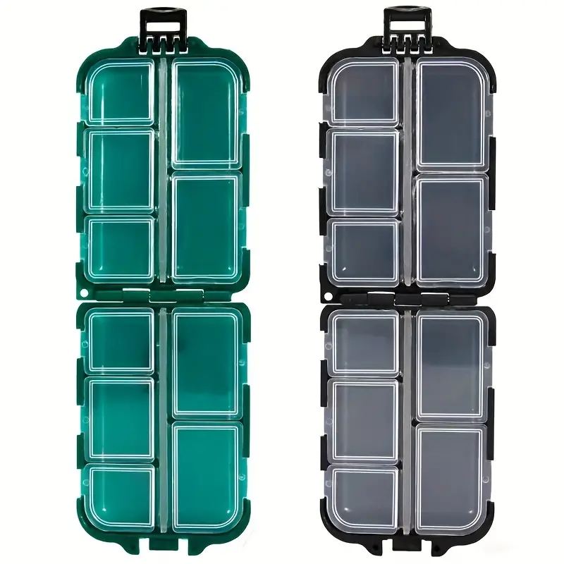Mini Fishing Tackle Box 10 Compartments Clear Plastic - Temu