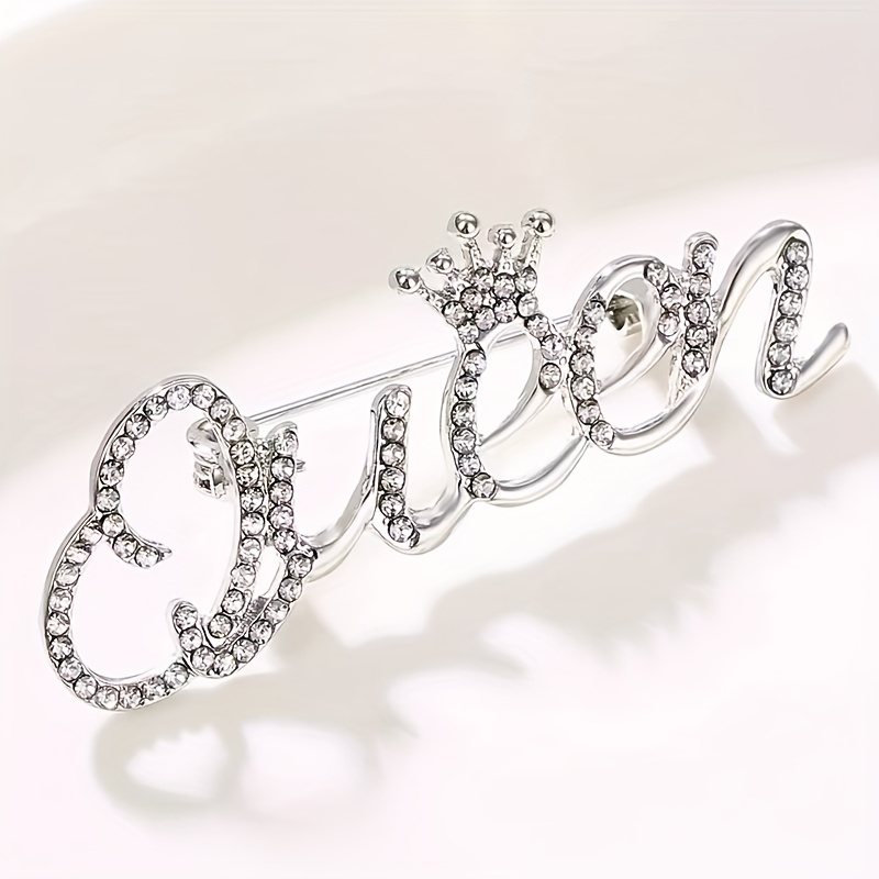Exquisite Rhinestone English Letter Brooch Pin - Perfect Clothing