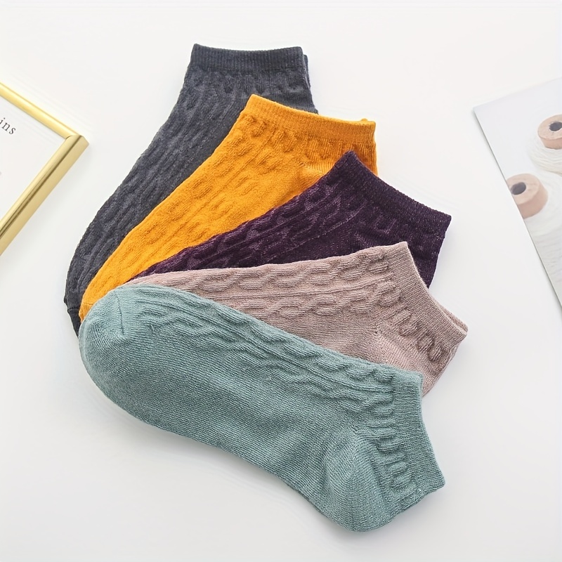 5 Pairs Kids Short Socks, Breathable & Comfortable Students Socks for Summer
