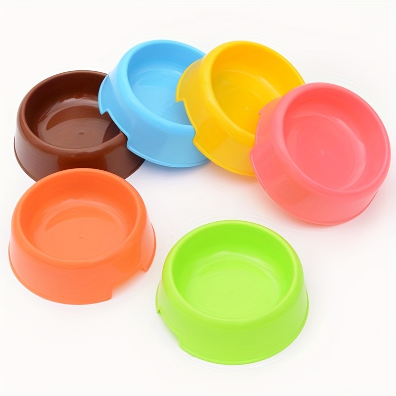 Solid Color Dog Bowls Plastic Dog Food Bowl Water Bowl Dog - Temu