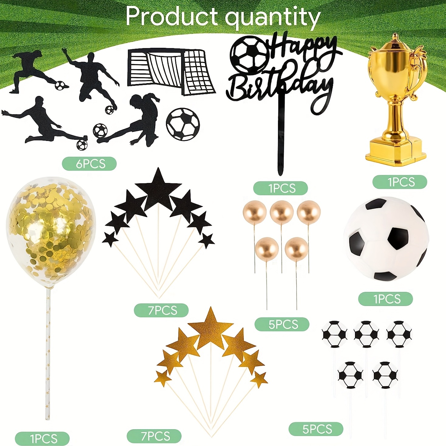 34 Pezzi Cake Topper Calcio Decorazioni Torte Calcio - Temu Italy