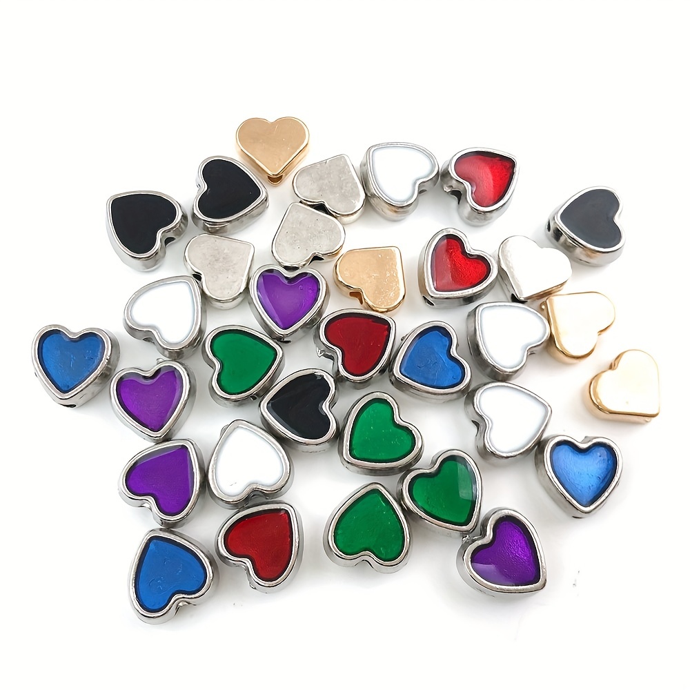 20pcs 11.8*11.4mm Love Heart Alloy Metal Drop Oil Charms Beads For Jewelry  Making DIY Special Bracelet Necklace Valentine's Day Gift Handmade Craft Su