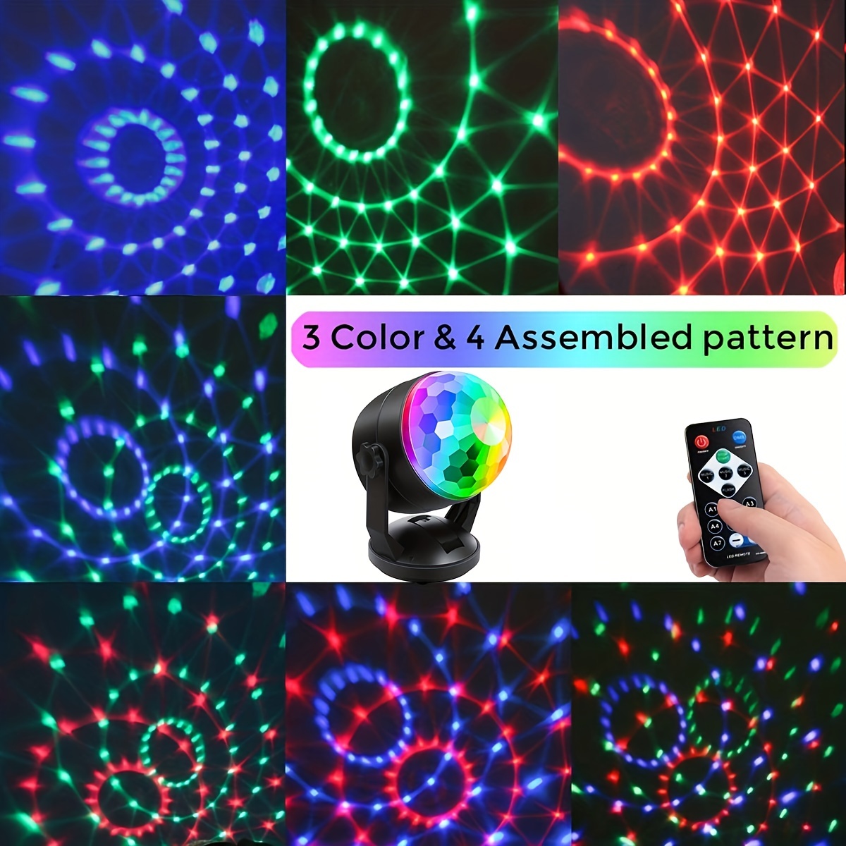 Disco Ball Party Lights 1 Night Light Portable Voice - Temu