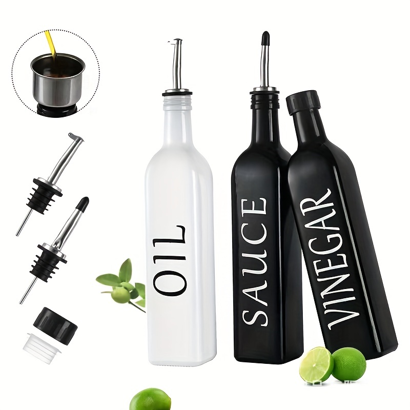 Set de 2 Botellas de Dispensador de Aceite de Oliva de Vidrio 17 oz Para  Cocina